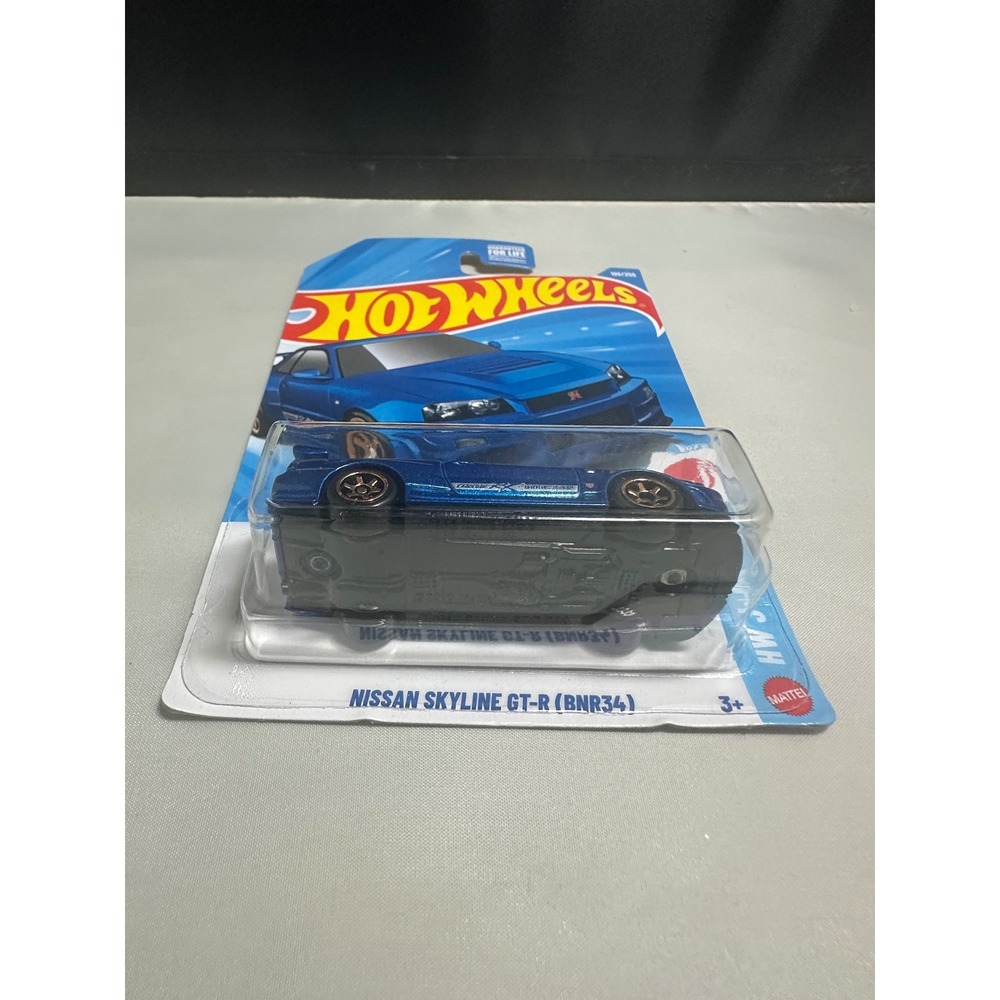 Hot Wheels Nissan Skyline GT-R BNR34 Blue HW J-Imports 199/250 2024 Diecast Car - Picture 4 of 5